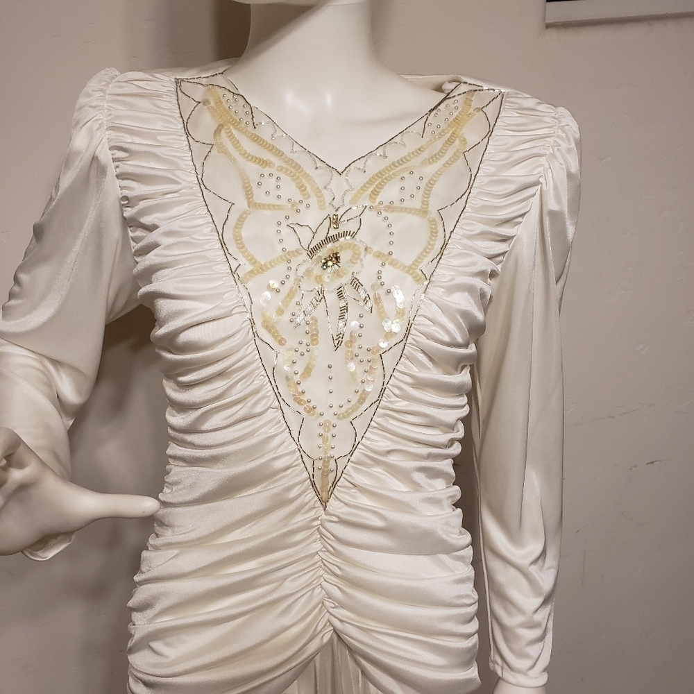 VINTAGE 1980 ABBY KENT WHITE DRESS